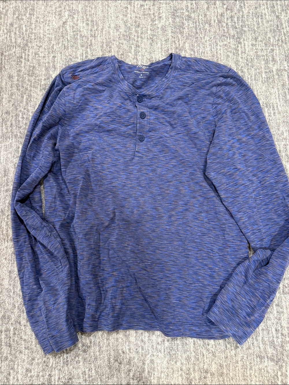RHONE Blue Heather Long-Sleeve Henley